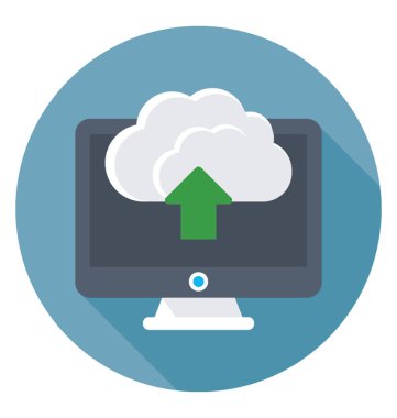 Bulut Upload renkli vektör simgesi