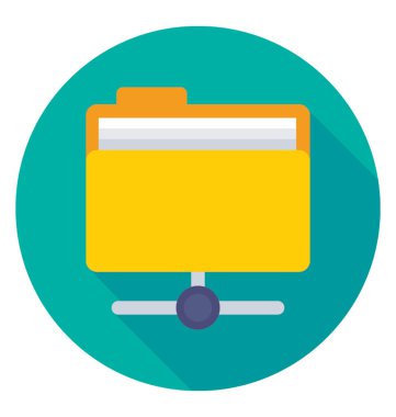 Klasör paylaşımı renkli vektör simgesi