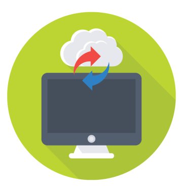 Bulut bilgi işlem renkli vektör simgesi