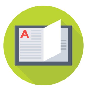 Açık kitap renkli vektör simgesi