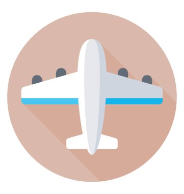 Uçak renkli vektör simgesi