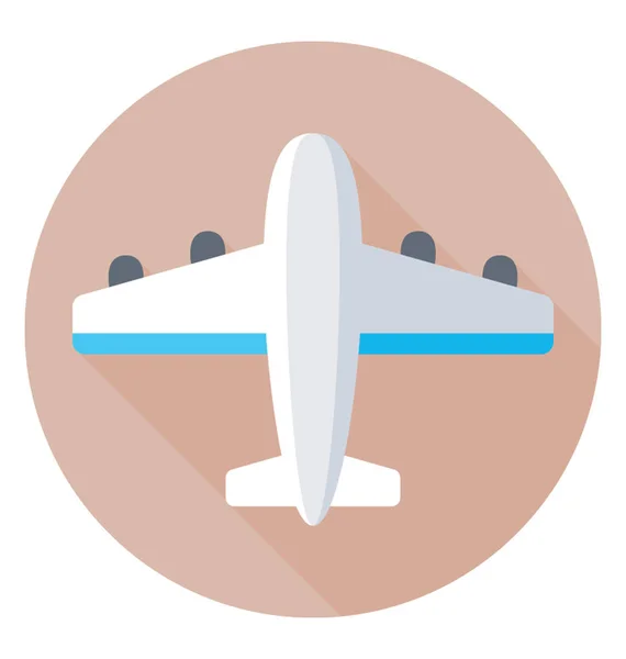 Airplane Colored Vector Icon — Stock Vector