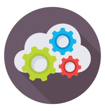 Bulut bilgi işlem renkli vektör simgesi