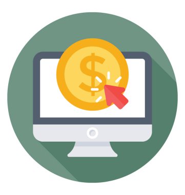 Renkli vektör ikonuna tıklayın ödeme