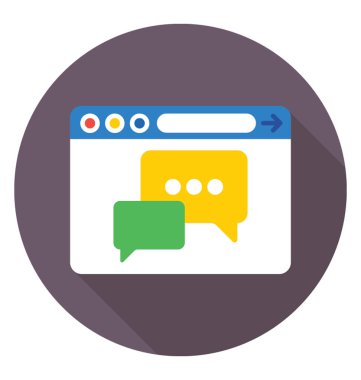 Canlı sohbet renkli vektör simgesi