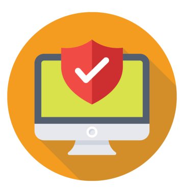 Virüsten koruma renkli vektör simgesi