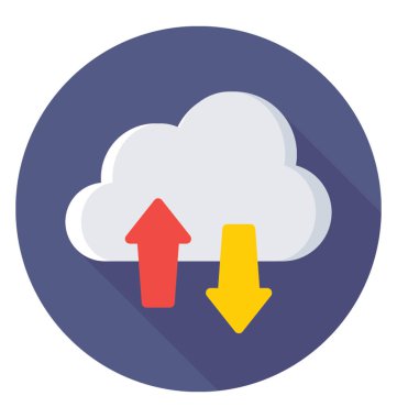 Bulut bilgi işlem renkli vektör simgesi