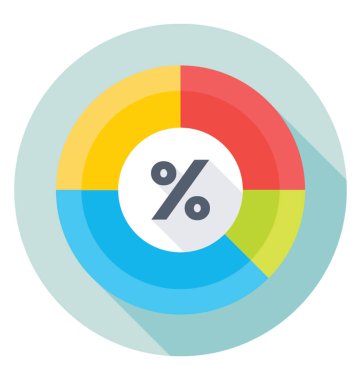Yüzde renkli vektör simgesi