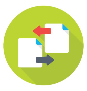 Dosya paylaşımı renkli vektör simgesi 