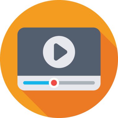 Media Player renkli vektör simgesi