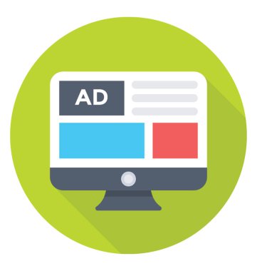 Reklam renkli vektör simgesi