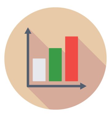 Çubuk grafik renkli vektör simgesi