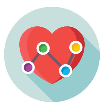 Kalp atışı renkli vektör simgesi