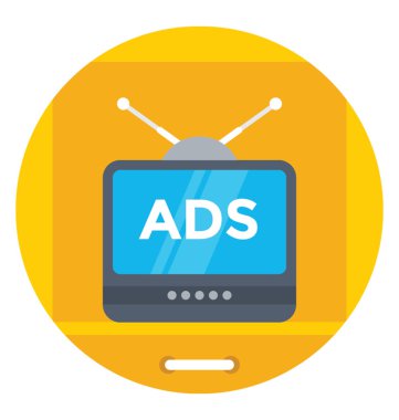 TV reklamları renkli vektör simgesi
