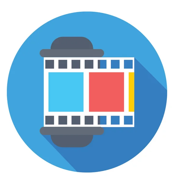 Enrouleur Film Icône Vectorielle Colorée — Image vectorielle