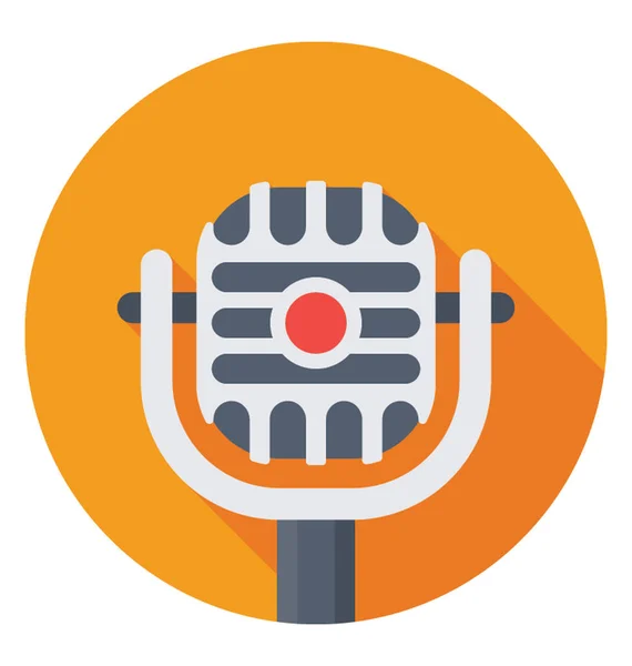 Mic Colored Vector Icon Stock Illustration