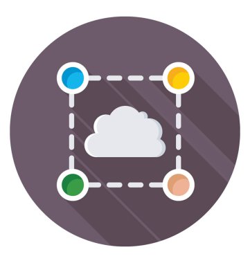 Bulut bilgi işlem renkli vektör simgesi