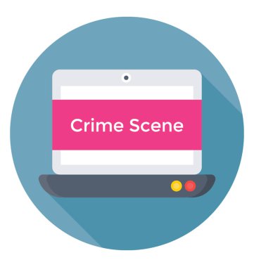 Suç mahalli renkli vektör simgesi