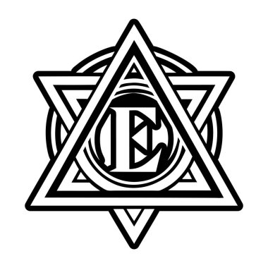 Kabartma biçiminde soyut e alfabe logosu