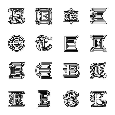 Kaligrafik kaligrafik tasarımın vintage vektör kümesi