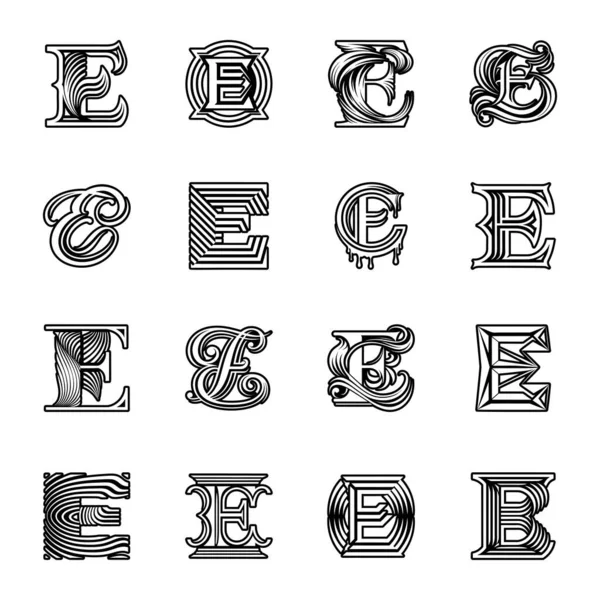 Harflerin, sayıların ve sembollerin kaligrafik yazı tipi kümesinin vektör çizimi