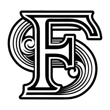 Yaratıcı f harfi logosu kabartma biçiminde dizayn edildi