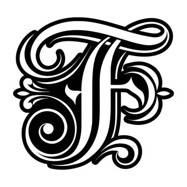 Glyph biçimi zarif f harfi sembolü