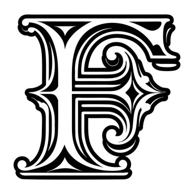 Yaratıcı f harfi logosu kabartma biçiminde dizayn edildi