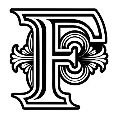 Dolu biçimdeki modern f monogramı