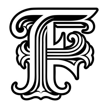 f logosunun kabartma biçiminde soyut alfabesi