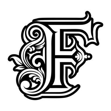 f logosunun kabartma biçiminde soyut alfabesi