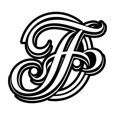 Kabartma biçiminde tasarlanmış yaratıcı f logosu