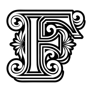 f logosunun kabartma biçiminde soyut alfabesi