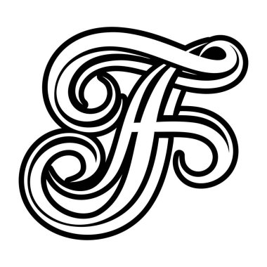 Kabartma biçiminde tasarlanmış yaratıcı f logosu