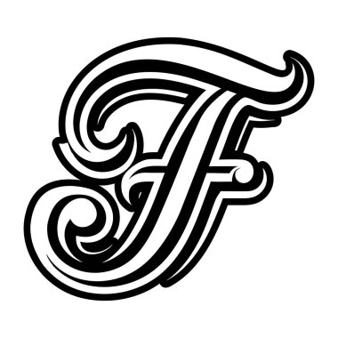 Yaratıcı f harfi logosu kabartma biçiminde dizayn edildi