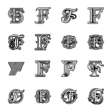 Kaligrafik tasarım ögeleri kümesi, vektör illüstrasyonu