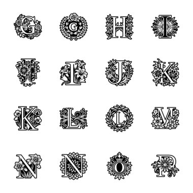 dekoratif tasarım öğeleri kümesi.