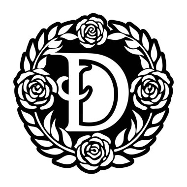 Çiçek harfli d logosu.