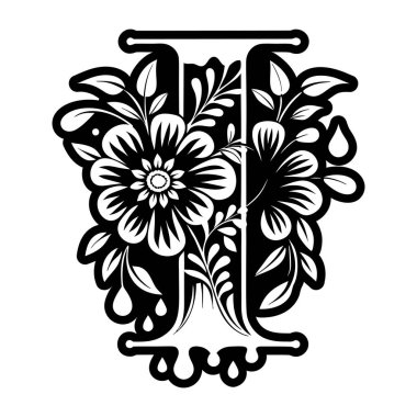 Botanik harfi i glyph biçiminde monogram