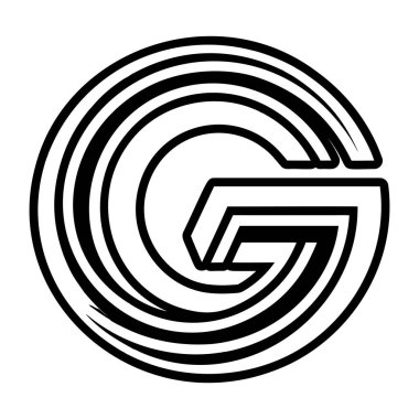 Yaratıcı G harfi logosu kabartma biçiminde tasarlandı