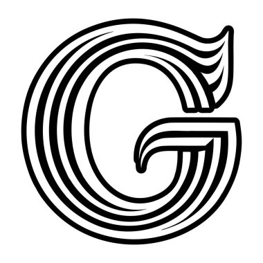 Kabartma biçiminde soyut alfabe g logosu