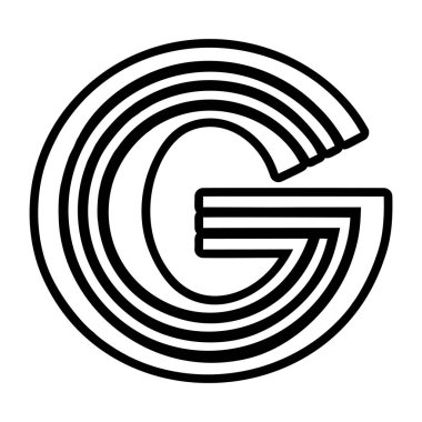 G harfi minimalist logosu katı biçimde hazırlanmıştır