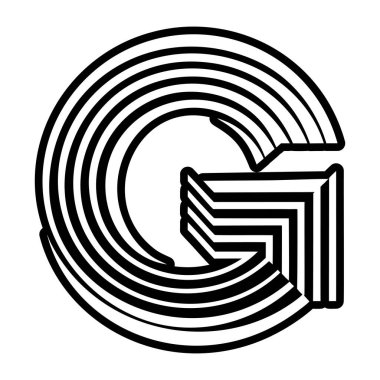 Yaratıcı g logosu kabartma biçiminde tasarlandı