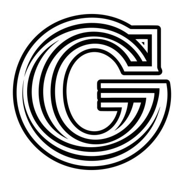 G harfi minimalist logosu katı biçimde hazırlanmıştır