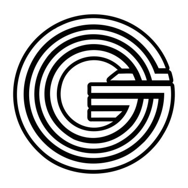 Somut tarzda minimalist harf g logosu