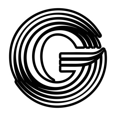 Kabartma biçiminde soyut alfabe g logosu