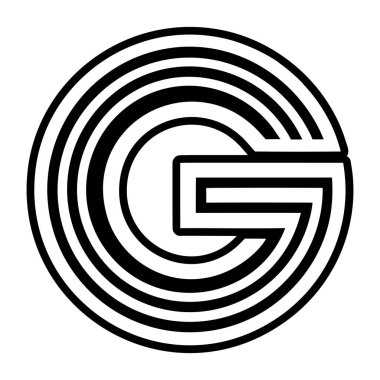 G harfi minimalist logosu katı biçimde hazırlanmıştır