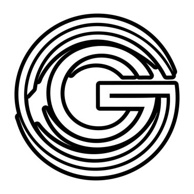G harfi minimalist logosu katı biçimde hazırlanmıştır