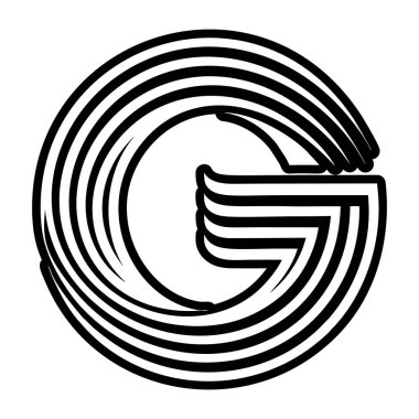 Yaratıcı g logosu kabartma biçiminde tasarlandı