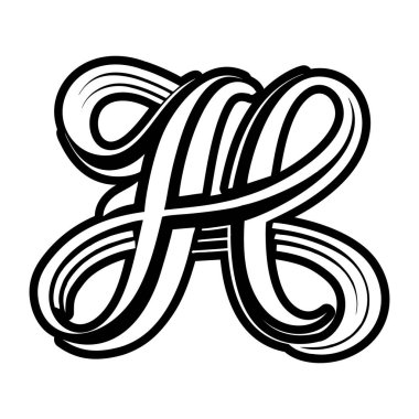 H harfinin monogramı tam biçimli